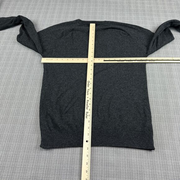 LL Bean Sweater‎ Mens Large Grey V Neck 100% Lambswool Pullover Preppy Classic - Picture 5 of 8